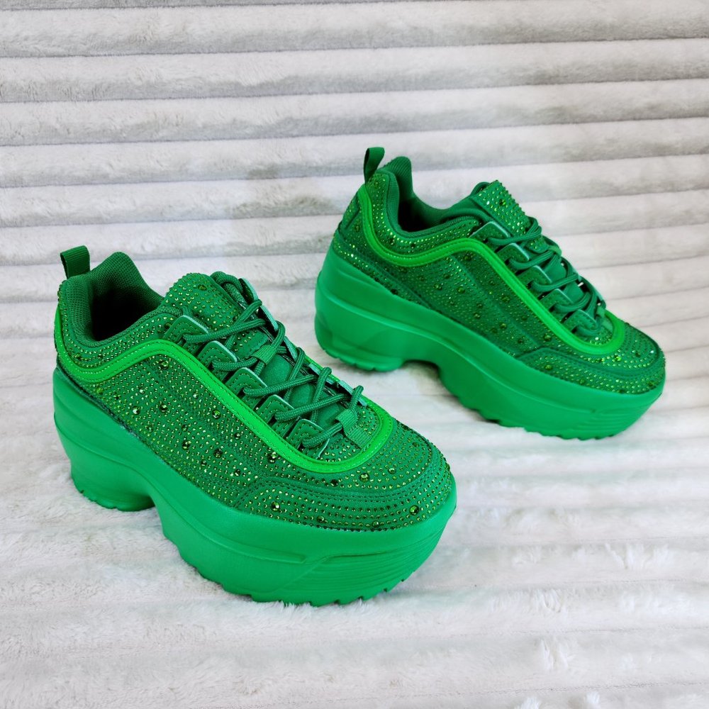 Berness Cush Baby 2" Platform Sneakers in Green